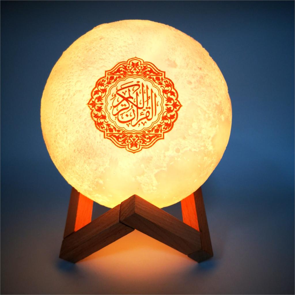 🌙 White Moon Lamp Quran Speaker 🌙 + Wireless Earbuds With Noise Cancellation Free Gift