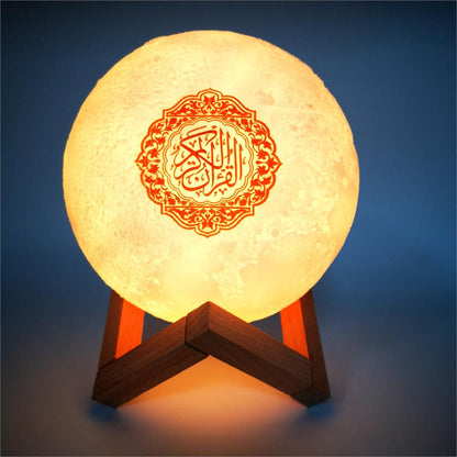 🌙 White Moon Lamp Quran Speaker 🌙 + Wireless Earbuds With Noise Cancellation Free Gift