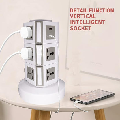 3 Layer Universal Vertical Multi Socket Tower Extension