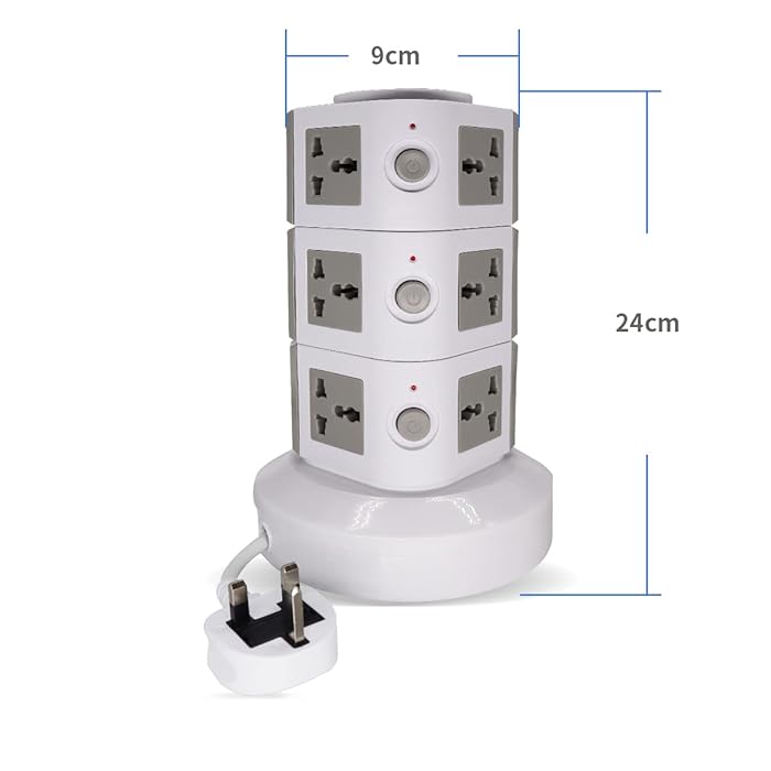 3 Layer Universal Vertical Multi Socket Tower Extension